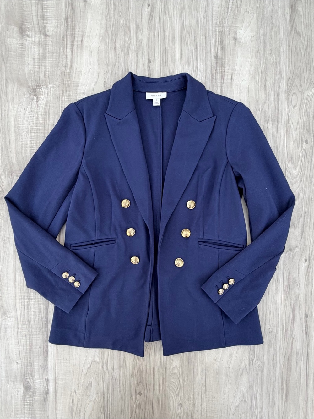 On 34th Navy Open Front Blazer